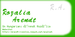 rozalia arendt business card